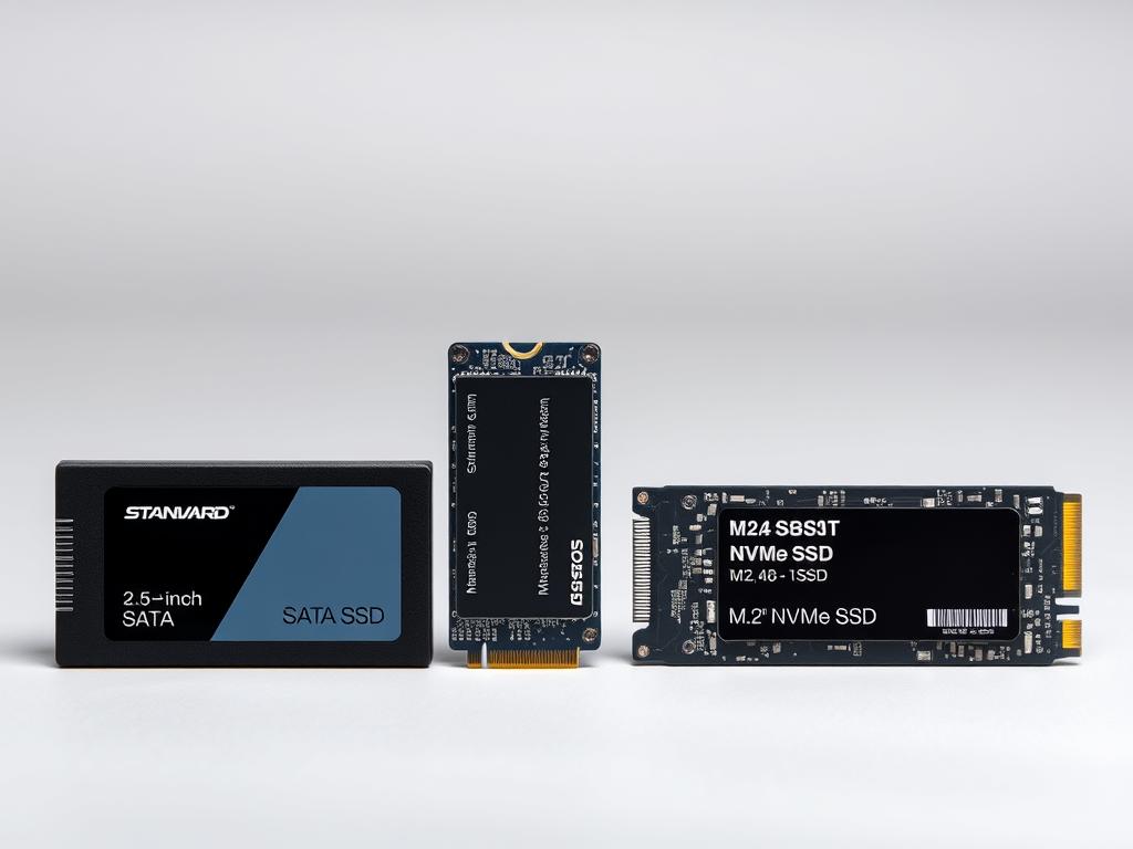 Comparison of SSD types: 2.5-inch SATA SSD, M.2 SATA SSD, and M.2 NVMe SSD Comparison of SSD types: 2.5-inch SATA SSD, M.2 SATA SSD, and M.2 NVMe SSD