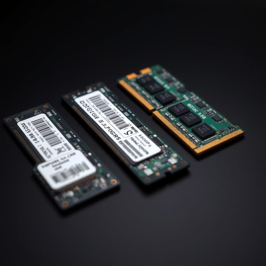 RAM modules for laptops with different capacities labeled RAM modules for laptops with different capacities labeled